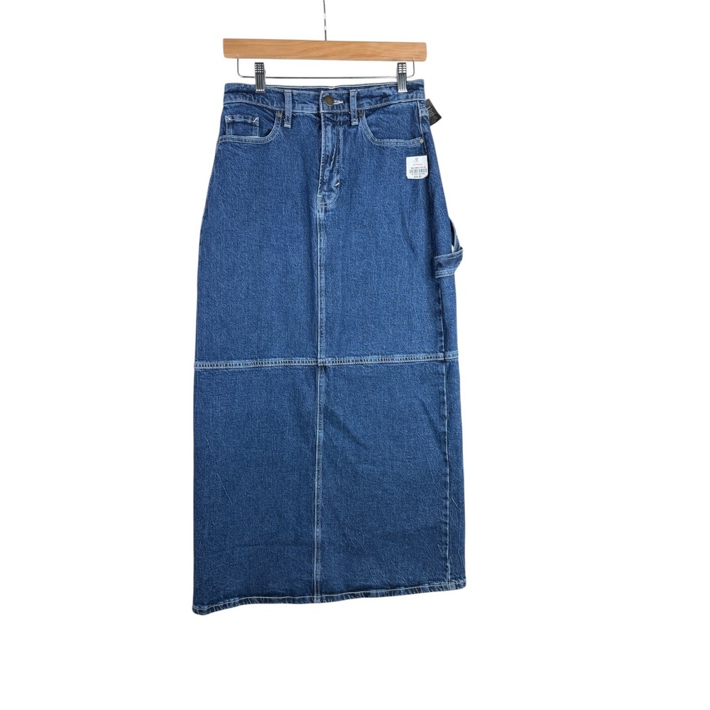 New ANA High‎ Rise Denim Maxi Skirt size 2 Blue